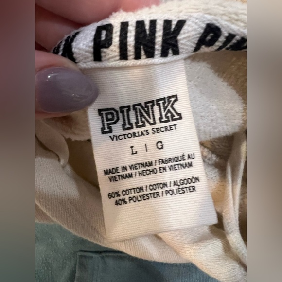 PINK by Victoria secret tricolor hoodie size L - Picture 3 of 4